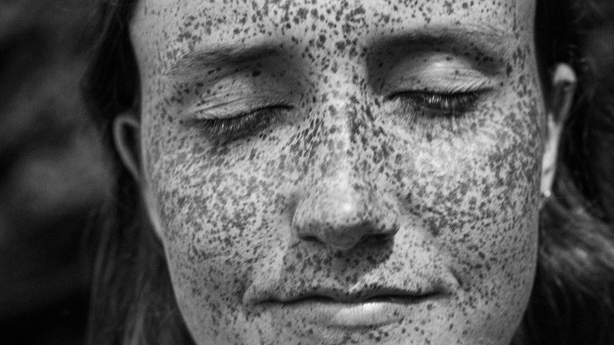 Ultraviolet filter photo of face