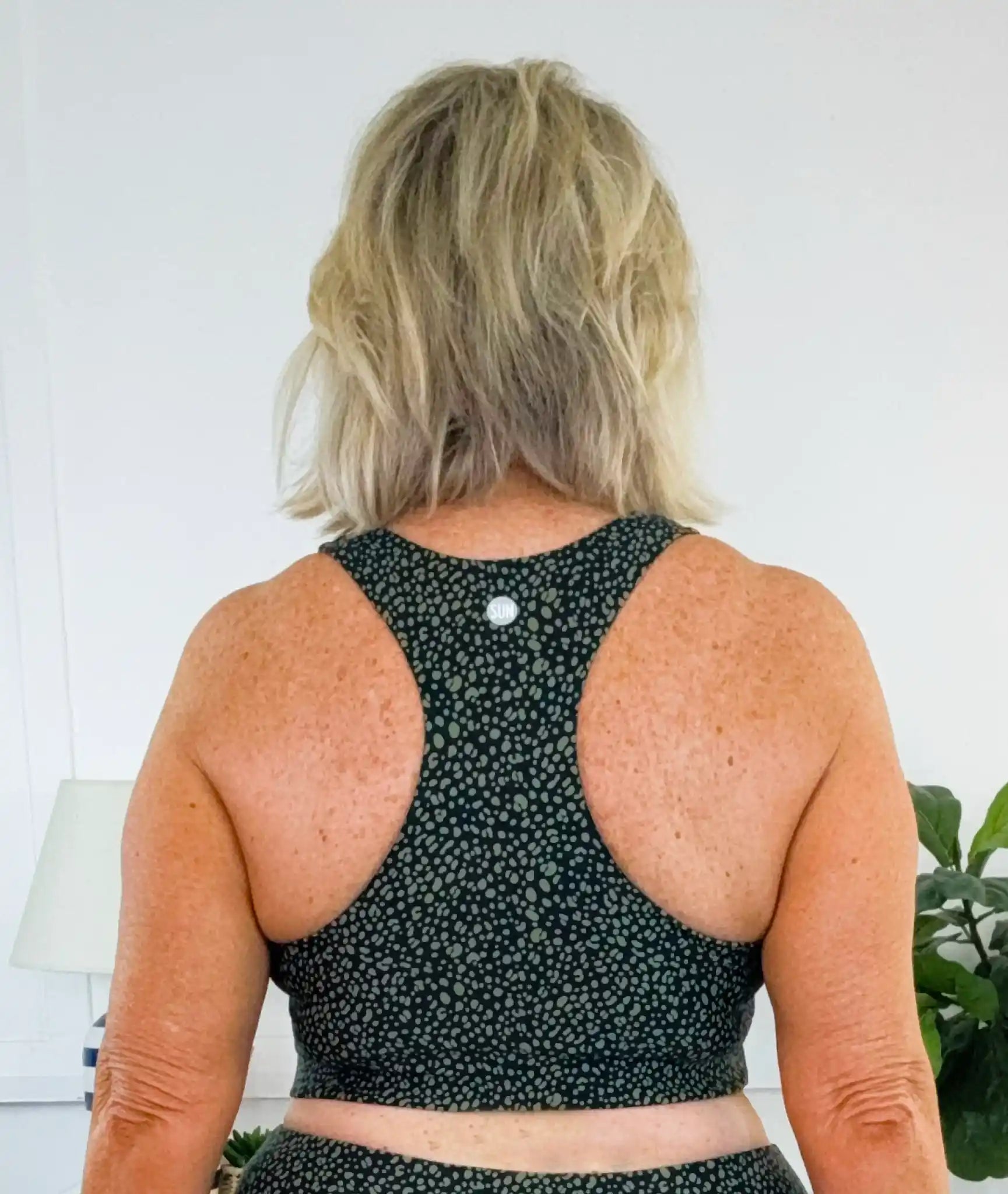 Swim Crop Top Dotty Green Back