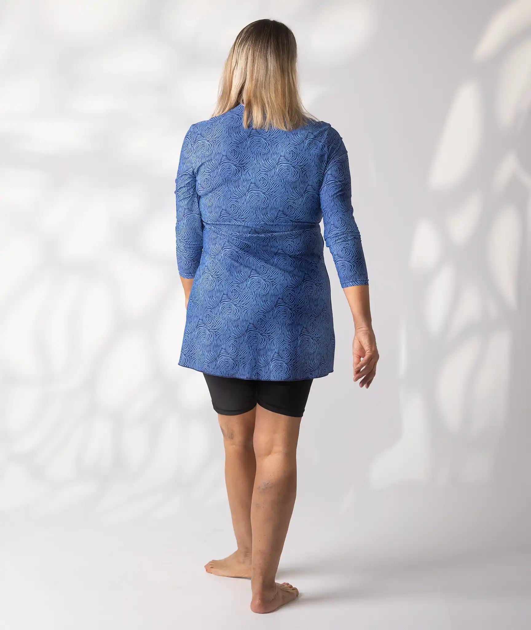 Swim Dress Blue Print Size 16 back