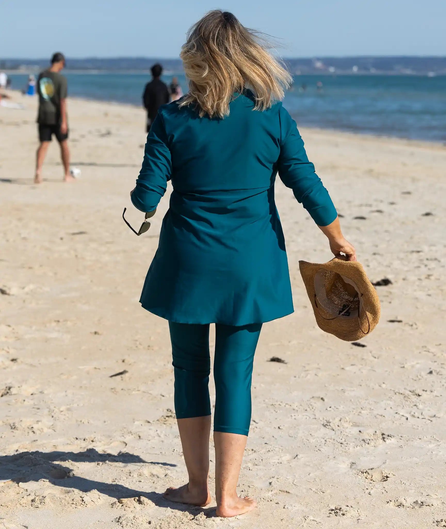 Swim Crop Legging Teal back