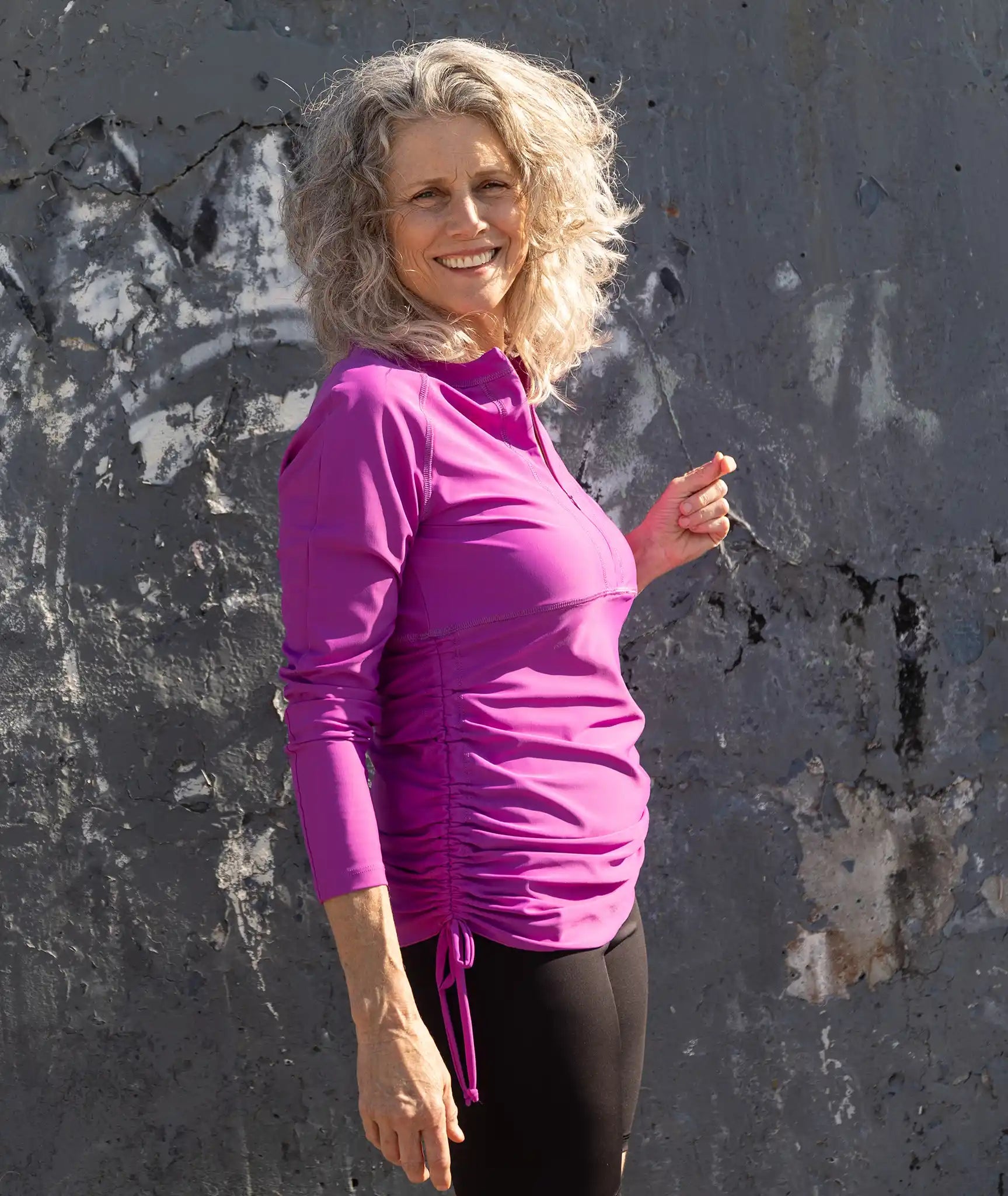 Swim Rash top Mid Pink Side