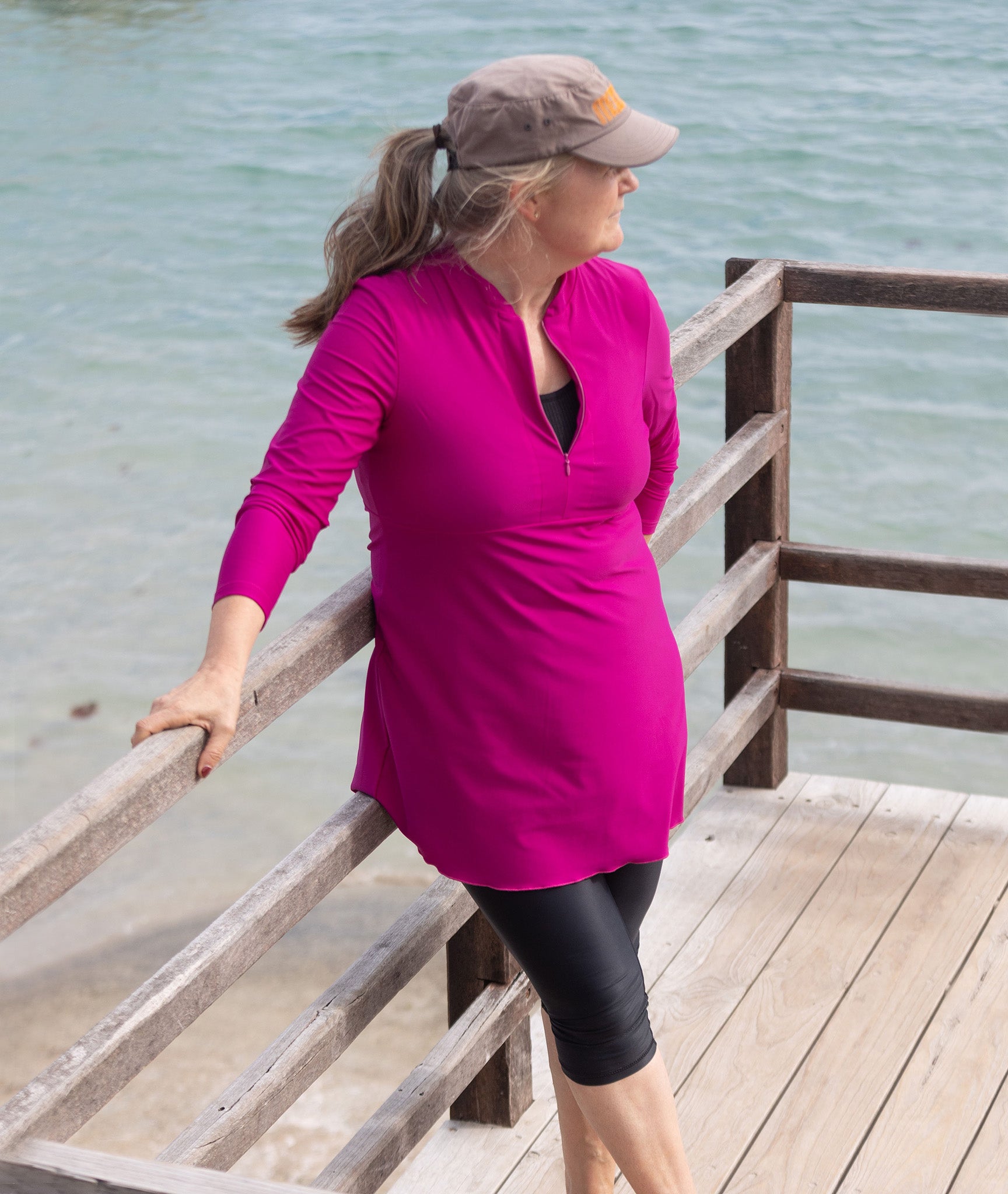 Swimdresses; siwm dress; aussie; UVP50+; coverup; hibiscus pink