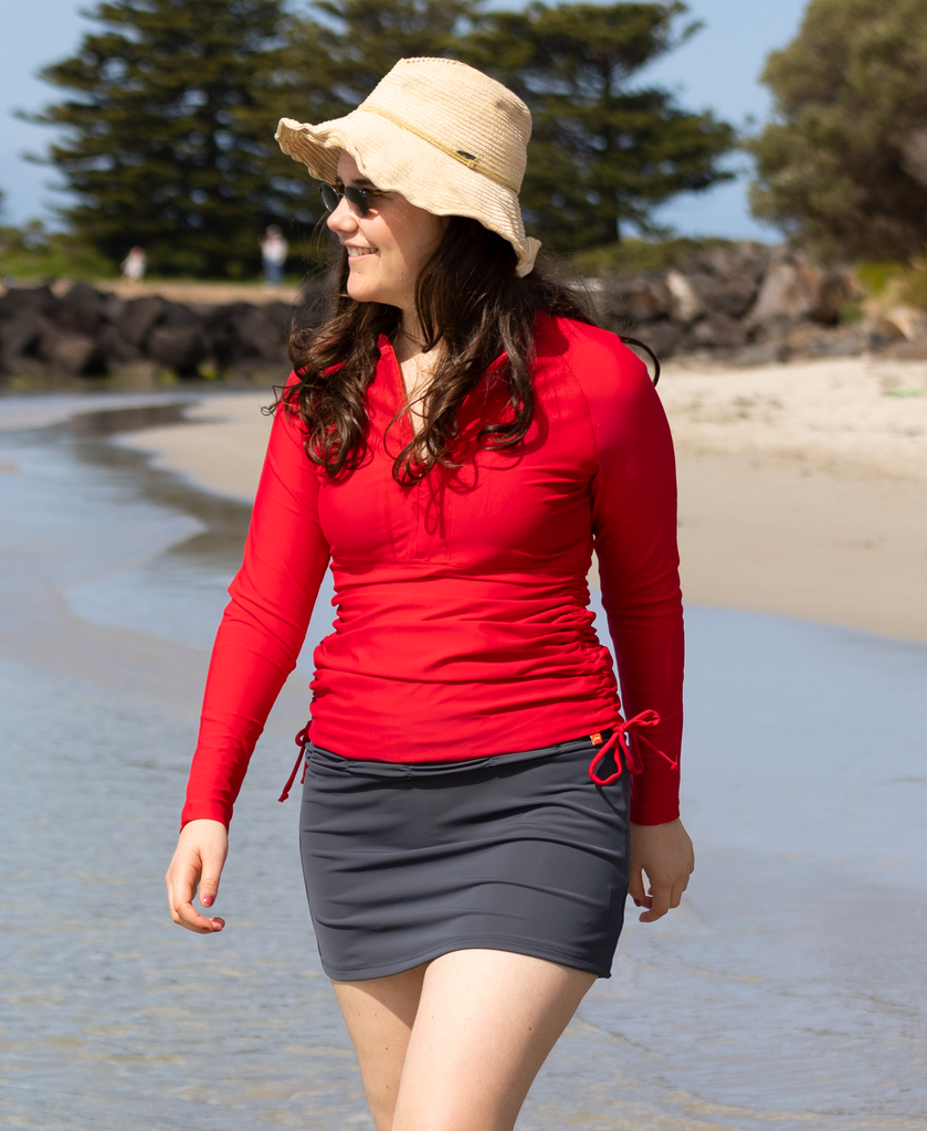 Walk Skirt; Rash top, Sun protection, Sustainable swimwear, Made in Australia