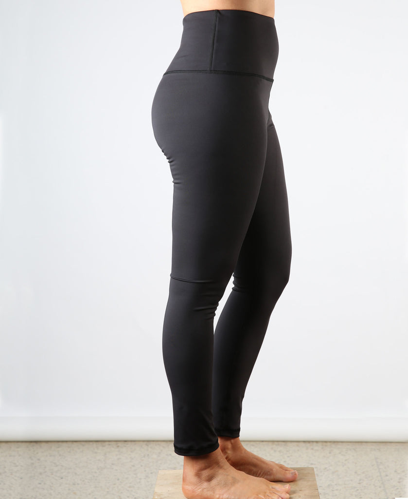 swim leggings; long; ankle; compression; gym to beach;  UVP50; sustainable swimwear; coverup; black