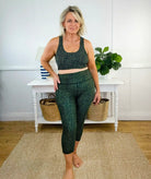 Swim Crop Top crop legging Green dotty 2