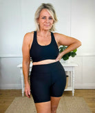 Swim Crop top Boy Leg Short Black