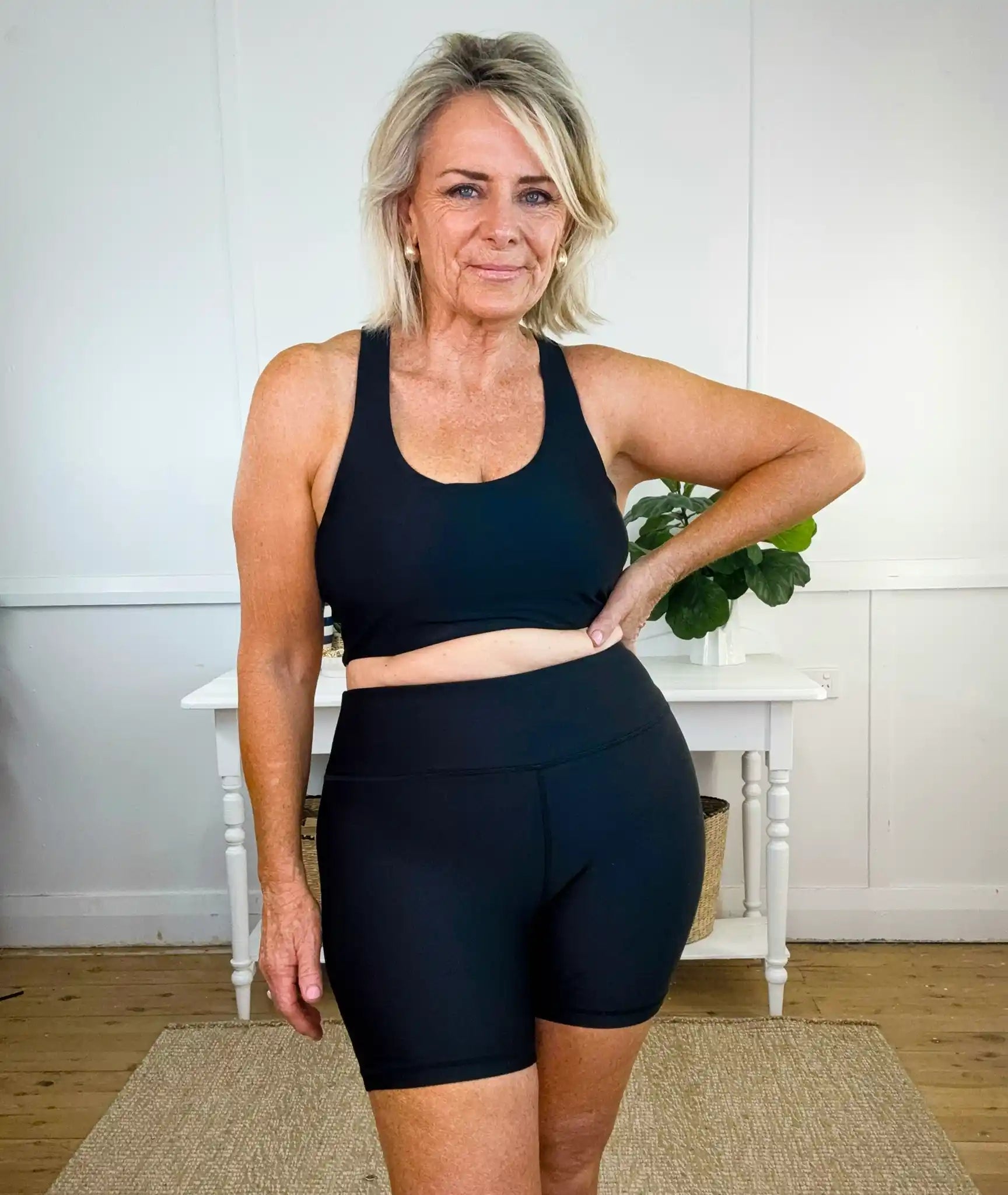 Swim Crop top Boy Leg Short Black