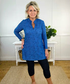 Swim Dress Blue Print front