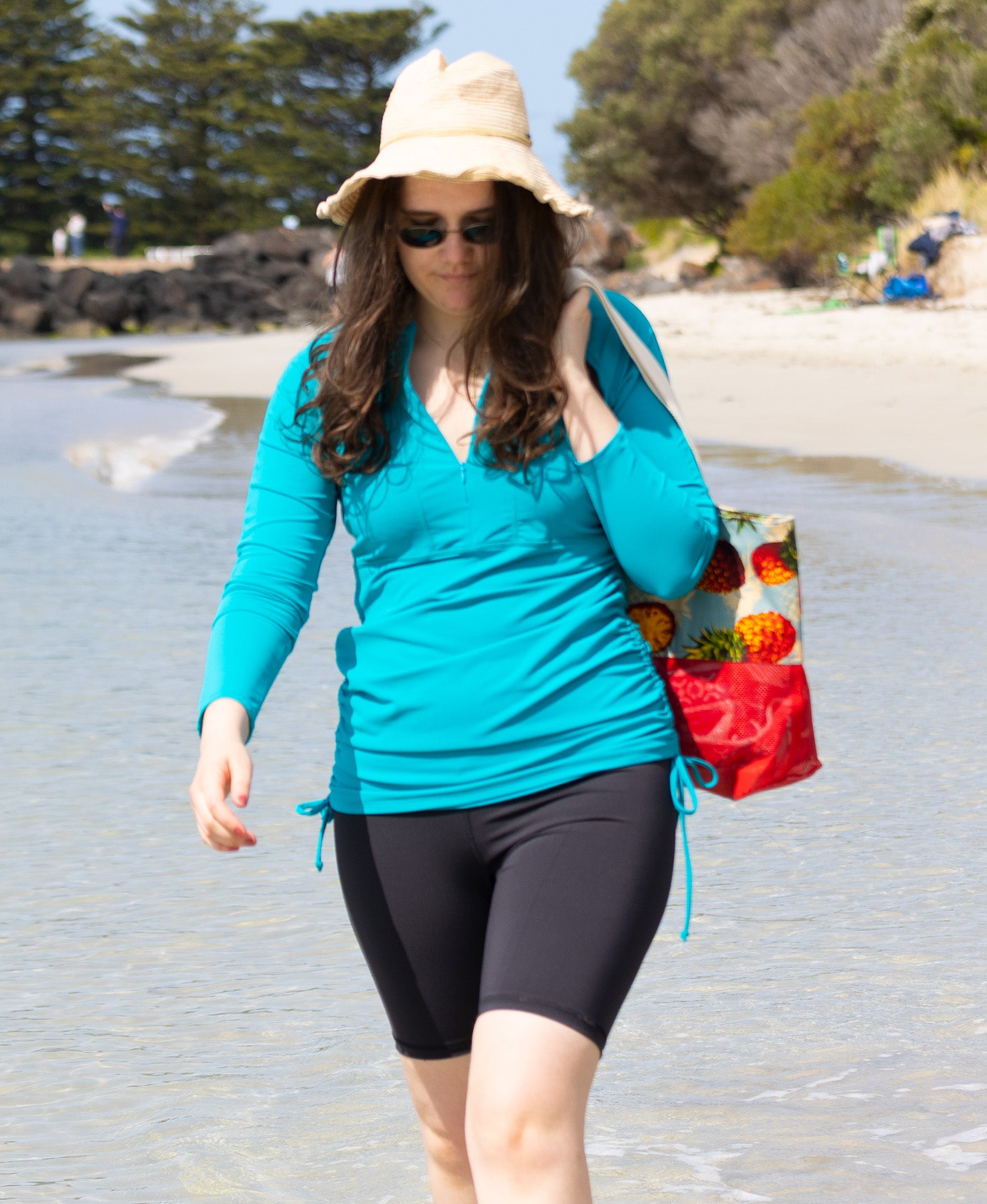 Rash top; Rash guard; Rash vest; sun protection swimwear; amalfi green