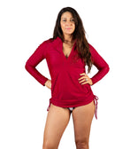 Rash top; Rash guard; Rash vest;  sun protectionr swimwear; red