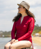 Rash top; Rash guard; Rash vest;  sun protectionr swimwear; red