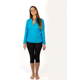 Rash top; Rash guard; Rash vest;  sun protection swimwear;  blue