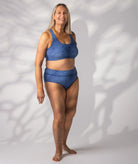 Swim Crop Top Bather Bottom Blue Print 16 Side