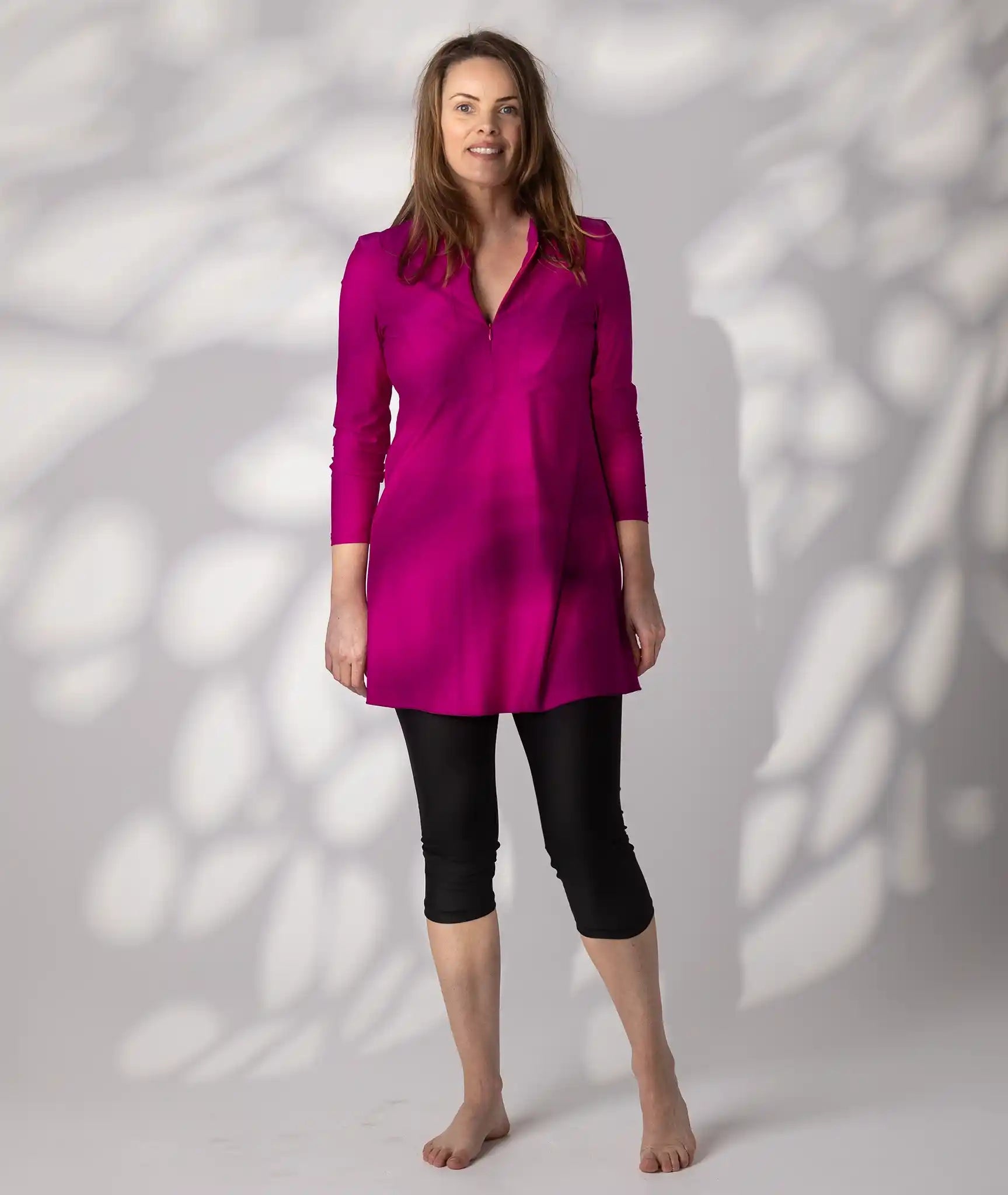 Swim Dress Hibiscus Pink Size 12 front