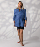 Swim Dress Blue Print Size 16 front