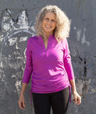 Swim Rash Top Mid Pink Front