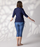 Rash Top Navy crop legging blue print size 12 back