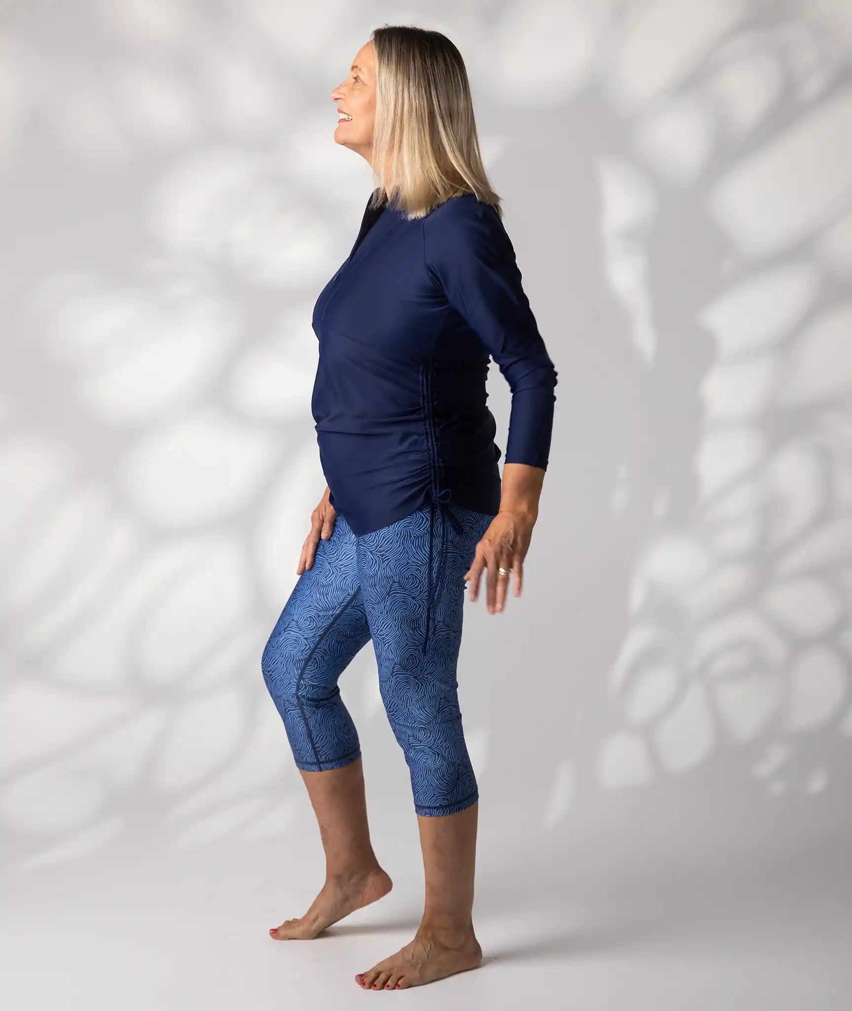 Swim Rash top Navy 16 side