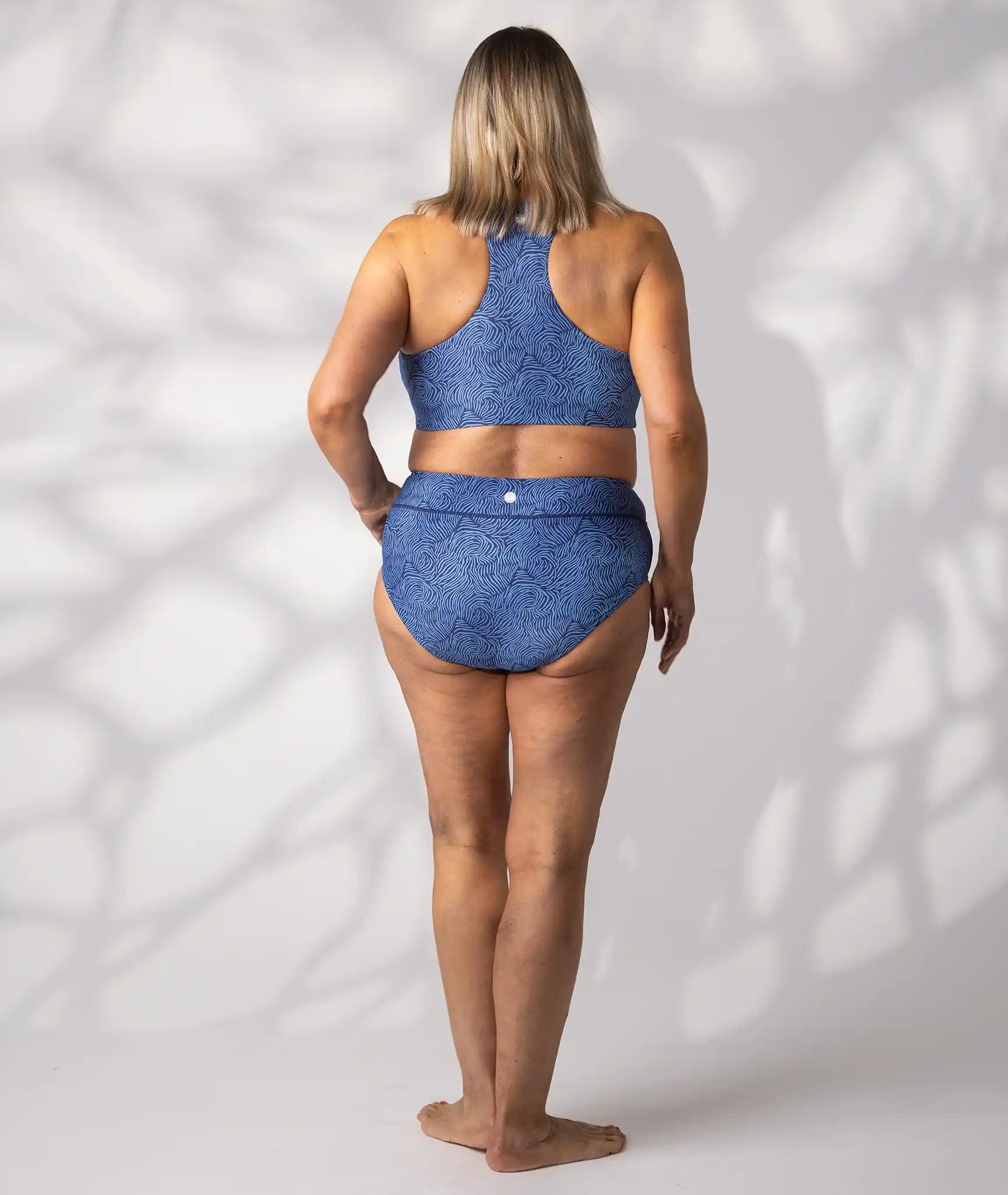 Swim Crop Top Bather Bottom Blue Print 16 back