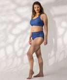 Swim Crop Top Bather Bottom Blue Print 12 Front