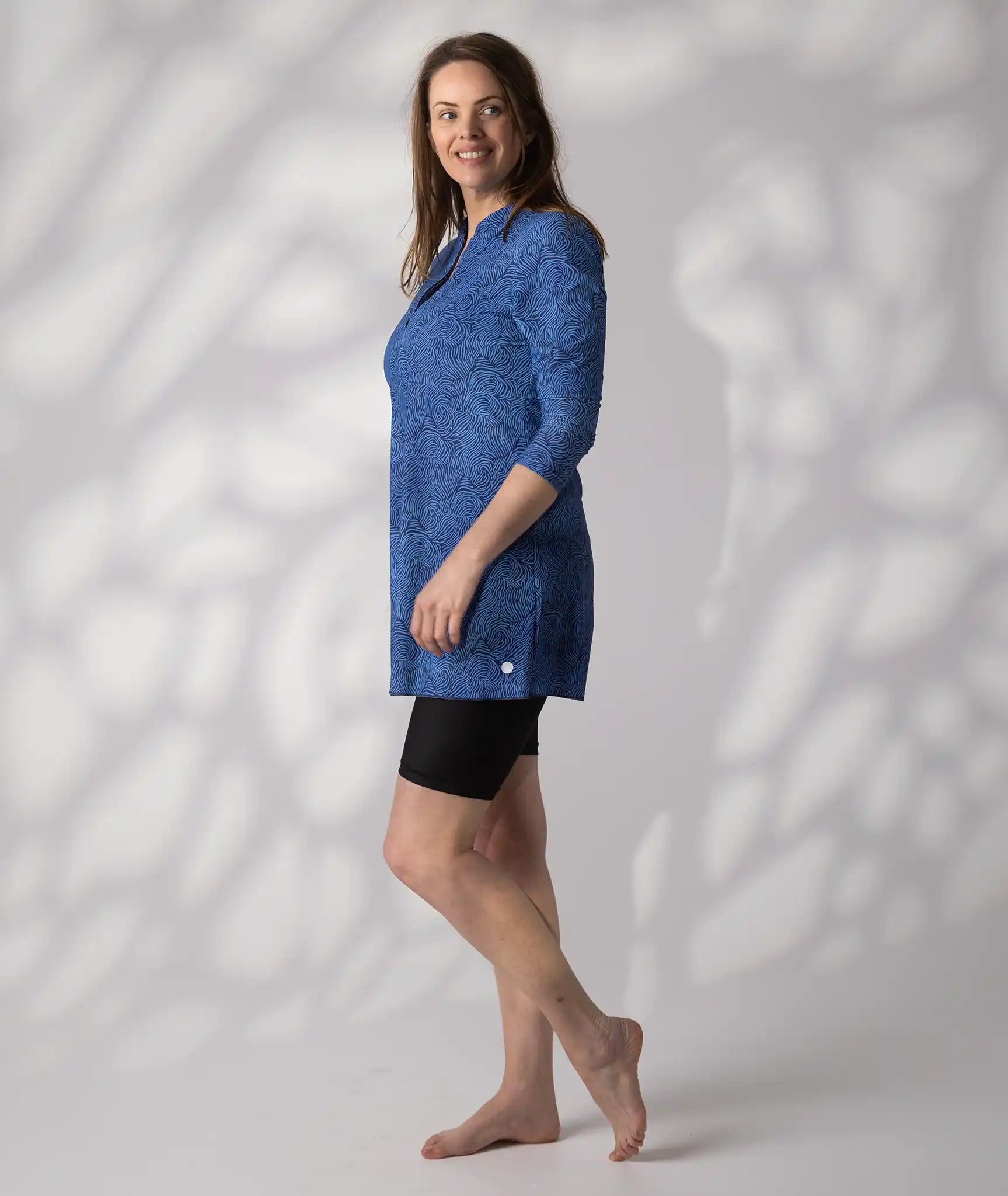 Swim Dress Blue Print Size 12 side