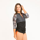 Sale; Animal Print; Black, Grey, ; rash vest; rash guard; rash top; SPF50+; UPF50+